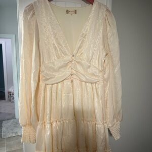 Altar'd State Cream V-Neck Dress